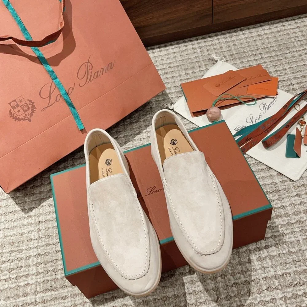 Loafers Classic Cream-Colored Flat Loafers - Picture 1 of 9